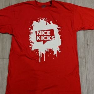 Nice kicks red and white men's t-shirt